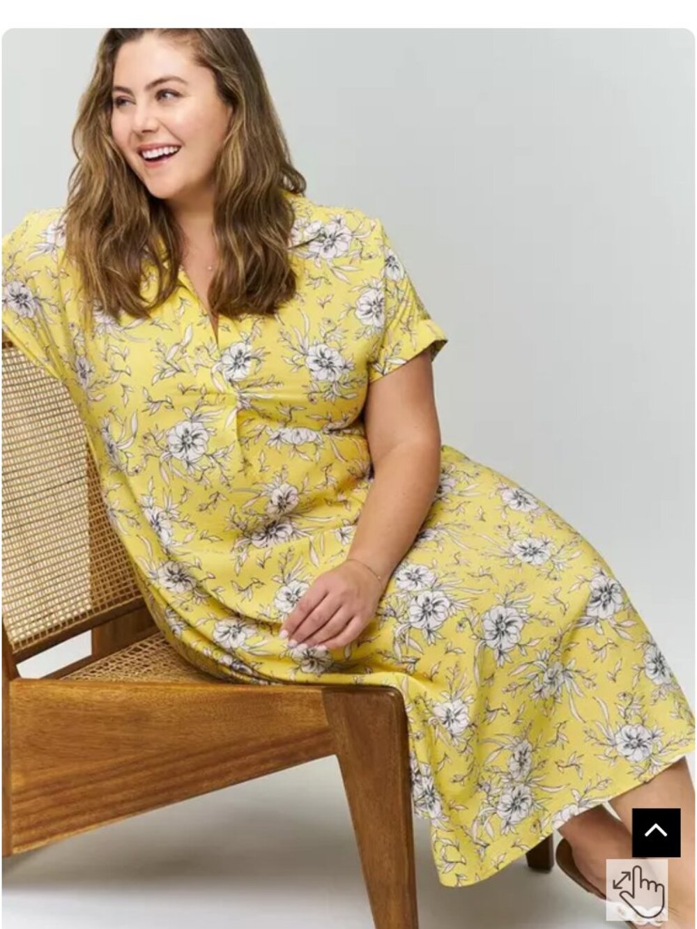 torrid Yellow Floral Midi Dress